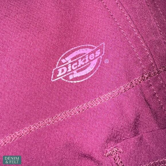 Dickies Dynamix Wine Scrub Set 2XL Top XL Petite Jogger Pants Stretch Nurse - Picture 12 of 15